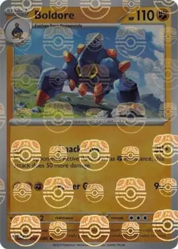 Pokemon Boldore (47/327) White Flare LP HOLO- Master Ball Pattern - Image 1