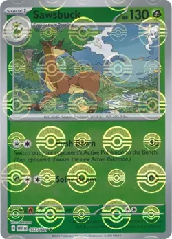 Pokemon Sawsbuck (Poke Ball Pattern) (7/325) White Flare NM REVERSE HOLO - Image 1