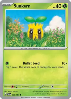 Pokemon Sunkern (6/289) Twilight Masquerade NM REVERSE HOLO - Image 1
