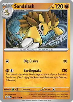 Pokemon Sandslash (98/293) Twilight Masquerade LP REVERSE HOLO - Image 1