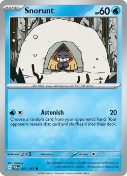 Pokemon Snorunt (51/265) Twilight Masquerade LP REVERSE HOLO - Image 1