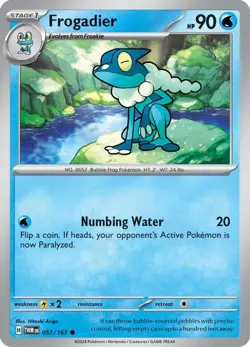 Pokemon Frogadier (57/289) Twilight Masquerade LP REVERSE HOLO - Image 1