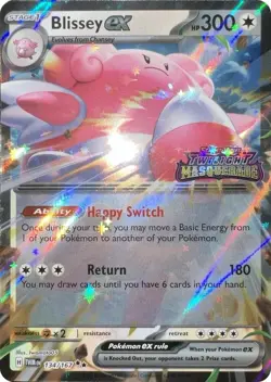 Pokemon Blissey ex (134/292) Twilight Masquerade LP HOLO- Prerelease - Image 1
