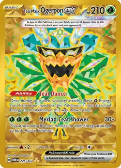 Pokemon Teal Mask Ogerpon ex (221/265) Twilight Masquerade LP HOLO - Image 1
