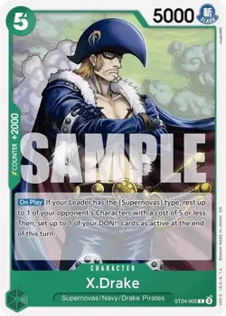 One Piece X.Drake (ST24-005/5) Starter Deck 24 GREEN Jewelry Bonney NM - Image 1