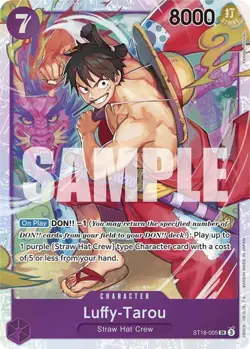 One Piece Luffy-Tarou (ST18-005/8) Starter Deck 18 PURPLE Monkey.D.Luffy NM FOIL - Image 1