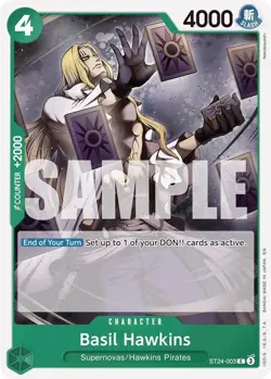 One Piece Basil Hawkins (ST24-003/5) Starter Deck 24 GREEN Jewelry Bonney NM - Image 1