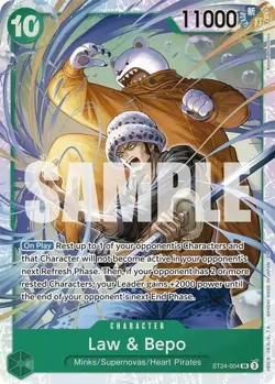 One Piece Law & Bepo (ST24-004/5) Starter Deck 24 GREEN Jewelry Bonney LP FOIL - Image 1