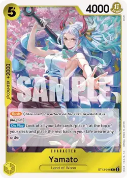 One Piece Yamato (ST13-016/47) Ultra Deck The Three Brothers NM FOIL - Image 1