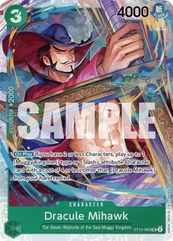 One Piece Dracule Mihawk (ST12-003/20) Starter Deck 12 Zoro and Sanji NM FOIL - Image 1