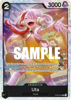 One Piece Uta (ST08-002/16) Starter Deck 08 Monkey.D.Luffy NM FOIL - Image 1