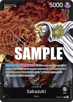 One Piece Sakazuki (ST06-001/34) Starter Deck 06 Absolute Justice NM FOIL - Image 1