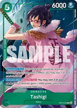 One Piece Tashigi (Dash Pack) (OP14-029/237) OP14 The Azure Sea's Seven NM FOIL - Image 1