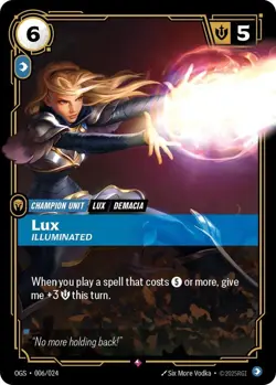 Lux (6/119) Riftbound Organized Play Promotional Cards NM FOIL- Organized Play - Image 1