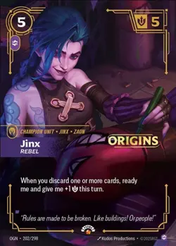 Jinx (202/43) Riftbound Organized Play Promotional Cards NM FOIL- Organized Play - Image 1