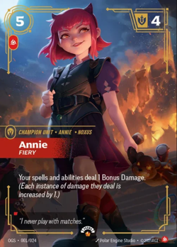 Annie (1/119) Riftbound Organized Play Promotional Cards LP FOIL- Organized Play - Image 1