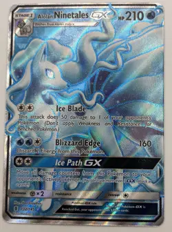 Pokemon Alolan Ninetales GX Full Art Holo SM-GR 132/145 Ultra Rare 210 HP Card - Image 1