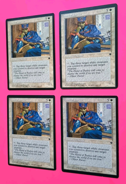 Magic the Gathering MTG Fallen Empire HAND OF JUSTICE X 4 LP/EX RARE 1994 - Image 2