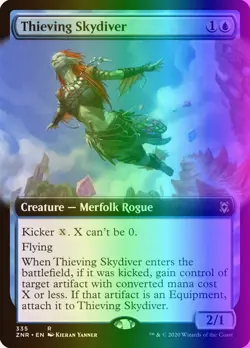 MTG Magic the Gathering Thieving Skydiver (335/493) Zendikar Rising LP FOIL - Image 1
