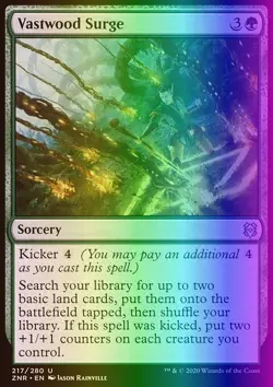 MTG Magic the Gathering Vastwood Surge (217/493) Zendikar Rising LP FOIL - Image 1