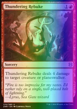 MTG Magic the Gathering Thundering Rebuke (170/493) Zendikar Rising NM FOIL - Image 1