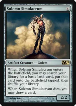 Solemn Simulacrum - Medium Play MTG Magic 2012 Core Set - Image 1
