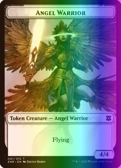 MTG Token - Angel Warrior // Construct (1/493) Zendikar Rising NM FOIL - Image 1