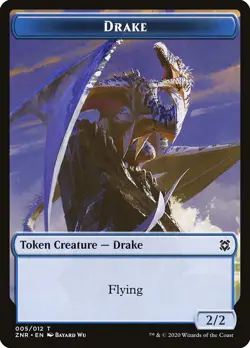 MTG Magic the Gathering Token - Drake (5/493) Zendikar Rising LP - Image 1