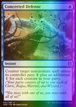 MTG Magic the Gathering Concerted Defense (52/493) Zendikar Rising LP FOIL - Image 1