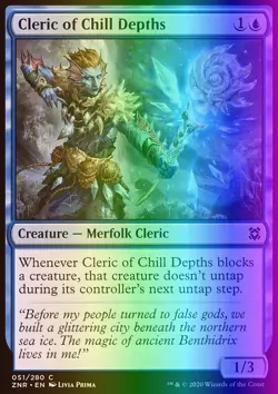 MTG Magic the Gathering Cleric of Chill Depths (51/493) Zendikar Rising LP FOIL - Image 1