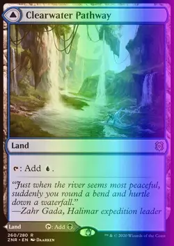 MTG Magic the Gathering Clearwater Pathway (260/493) Zendikar Rising LP FOIL - Image 1