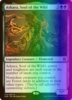 MTG Ashaya, Soul of the Wild (179/493) Zendikar Rising LP FOIL - Image 1