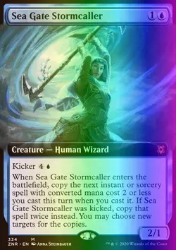 MTG Magic the Gathering Sea Gate Stormcaller (334/457) Zendikar Rising LP FOIL - Image 1