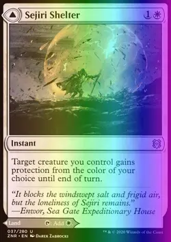 MTG Magic the Gathering Sejiri Shelter (37/457) Zendikar Rising NM FOIL - Image 1