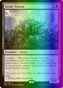 MTG Magic the Gathering Scute Swarm (203/493) Zendikar Rising LP FOIL - Image 1