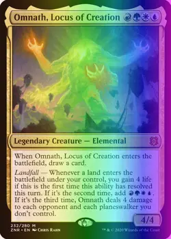 MTG Omnath, Locus of Creation (232/493) Zendikar Rising LP FOIL - Image 1