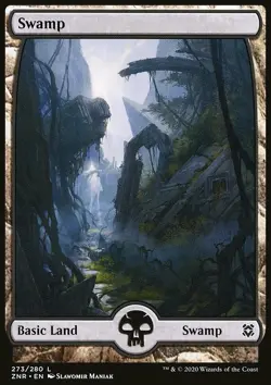 Magic the Gathering MTG Swamp (273) Zendikar Rising LP - Image 1