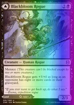 MTG Magic the Gathering Blackbloom Rogue (91/493) Zendikar Rising LP FOIL - Image 1