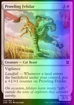 MTG Magic the Gathering Prowling Felidar (34/493) Zendikar Rising NM FOIL - Image 1