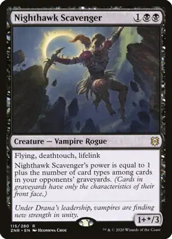 MTG Magic the Gathering Nighthawk Scavenger (115/493) Zendikar Rising LP - Image 1