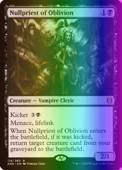 MTG Magic the Gathering Nullpriest of Oblivion (118/493) Zendikar Rising LP FOIL - Image 1