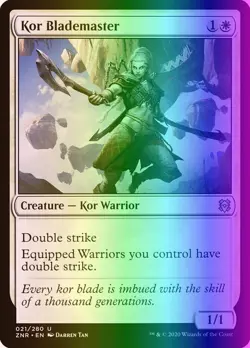 MTG Magic the Gathering Kor Blademaster (21/493) Zendikar Rising LP FOIL - Image 1