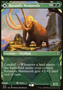 MTG Magic the Gathering Kazandu Mammoth (305/457) Zendikar Rising LP - Image 1