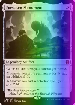 MTG Magic the Gathering Forsaken Monument (244/496) Zendikar Rising MP FOIL - Image 1