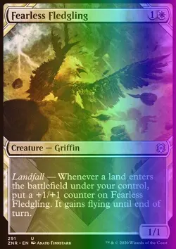 Magic the Gathering MTG Fearless Fledgling (291) Zendikar Rising NM FOIL - Image 1