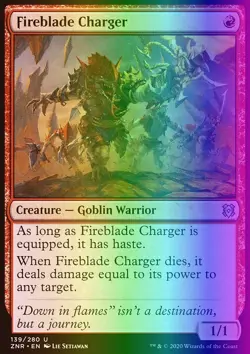 MTG Magic the Gathering Fireblade Charger (139/493) Zendikar Rising NM FOIL - Image 1
