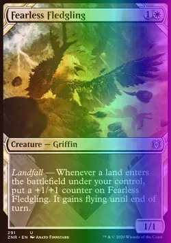 MTG Magic the Gathering Fearless Fledgling (291/493) Zendikar Rising LP FOIL - Image 1