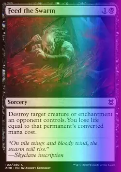 MTG Magic the Gathering Feed the Swarm (102/493) Zendikar Rising LP FOIL - Image 1