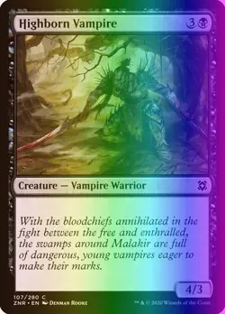 MTG Magic the Gathering Highborn Vampire (107/493) Zendikar Rising LP FOIL - Image 1