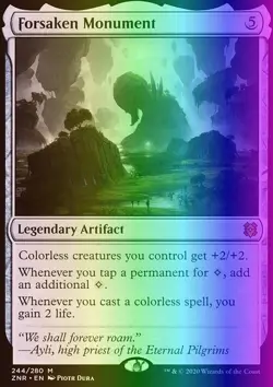MTG Magic the Gathering Forsaken Monument (244/493) Zendikar Rising LP FOIL - Image 1